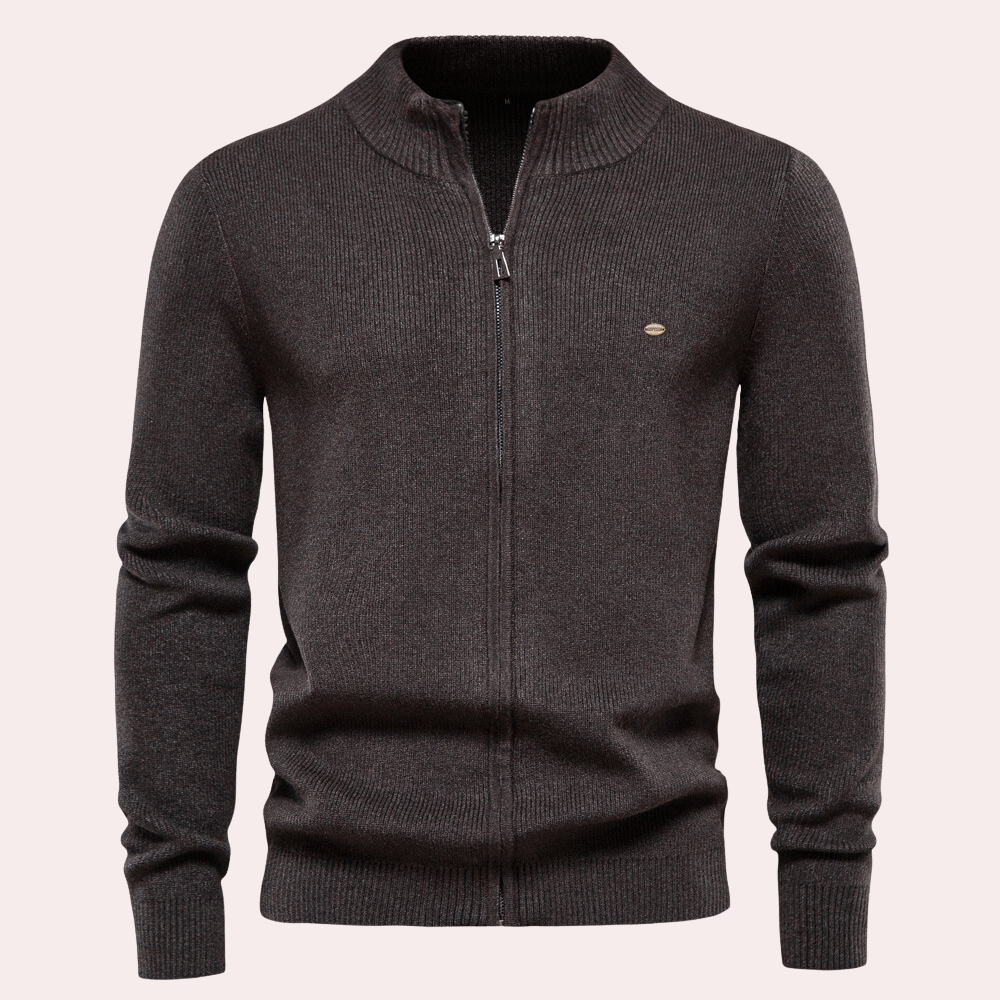 Casual Knitted Men's Zip Sweater