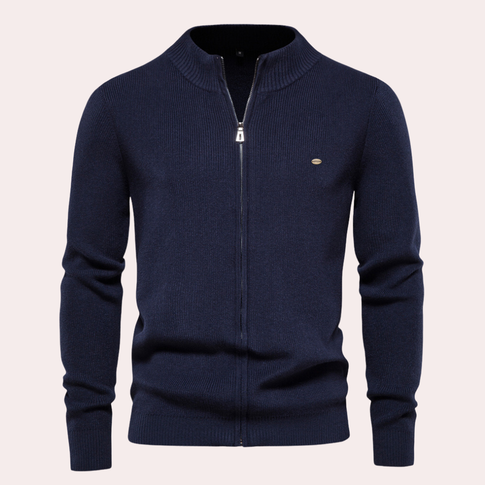 Casual Knitted Men's Zip Sweater