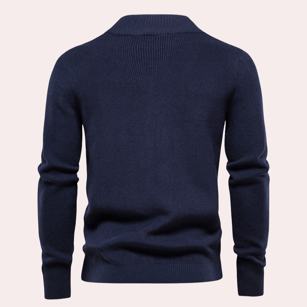 Casual Knitted Men's Zip Sweater