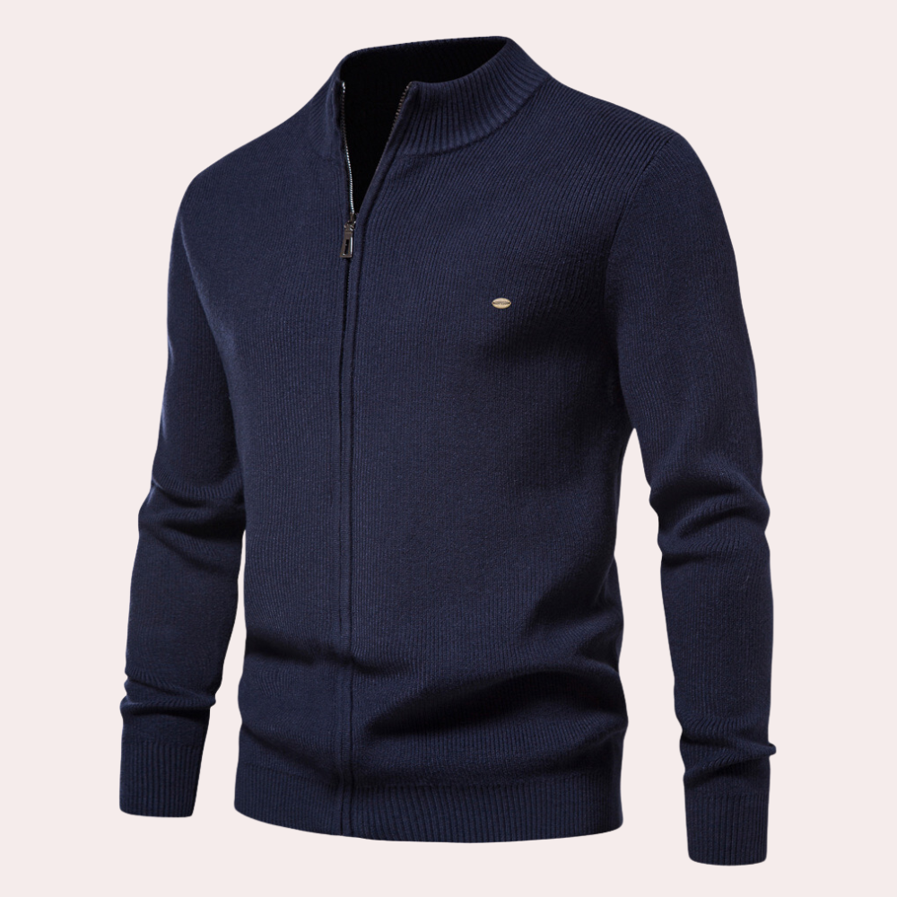 Casual Knitted Men's Zip Sweater